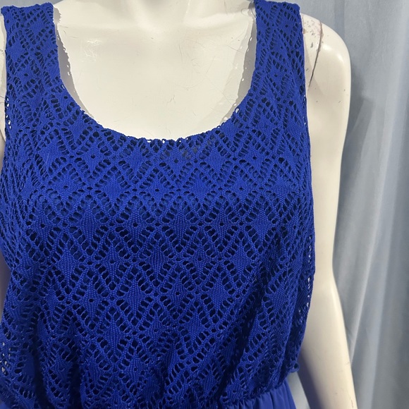 Suzy Shier Cobalt Blue Lace Mini Dress - Picture 2 of 6